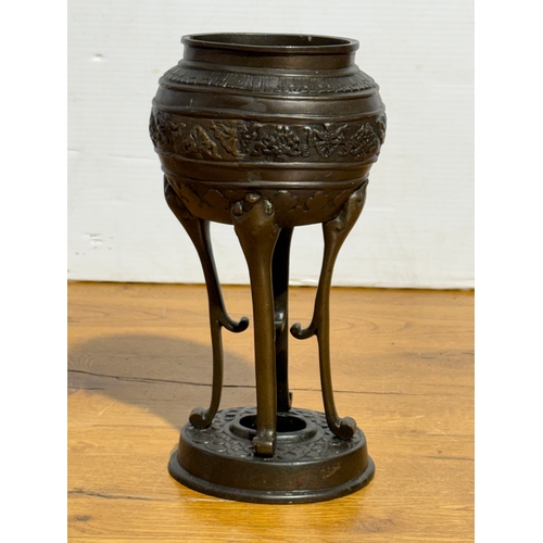 95 - A Japanese bronze koro. 19th century. 25.5cm.