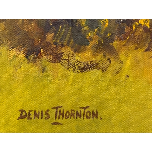 201 - Denis Thornton (1937-1999) A Large Oil on Canvas. Glenshesk River, Co Antrim. 76.5x51cm. Frame 94x68... 