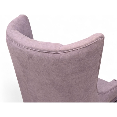 176 - A 1950’s Swedish Papa Bear Style Armchair. In the manner of Hans J Wegner. Reupholstered. (6)