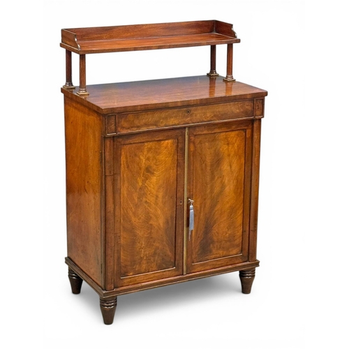 208 - A Small Proportioned Late Regency Mahogany Chiffonier. C.1815-20, Early 19th Century. Gallery back s... 