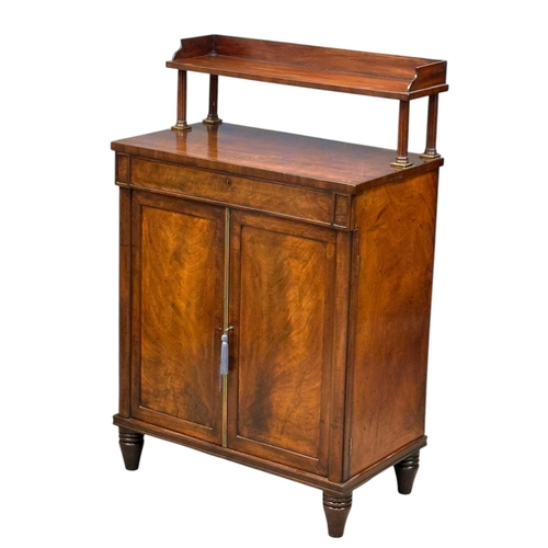 208 - A Small Proportioned Late Regency Mahogany Chiffonier. C.1815-20, Early 19th Century. Gallery back s... 