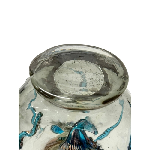 267 - Attributed to Auguste Jean, C.1880. A French Glass Bottle, Late 19th Century. 11x7x18.5cm.