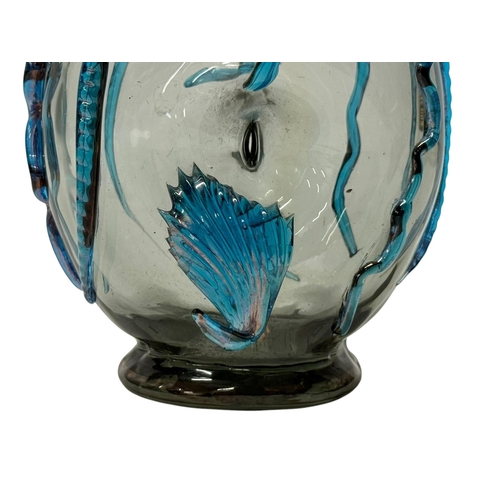 267 - Attributed to Auguste Jean, C.1880. A French Glass Bottle, Late 19th Century. 11x7x18.5cm.