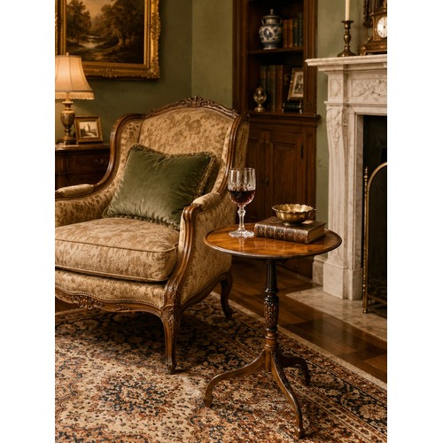 194 - A Quality Edwardian Mahogany Tilt Top Wine Table. 42x61cm.