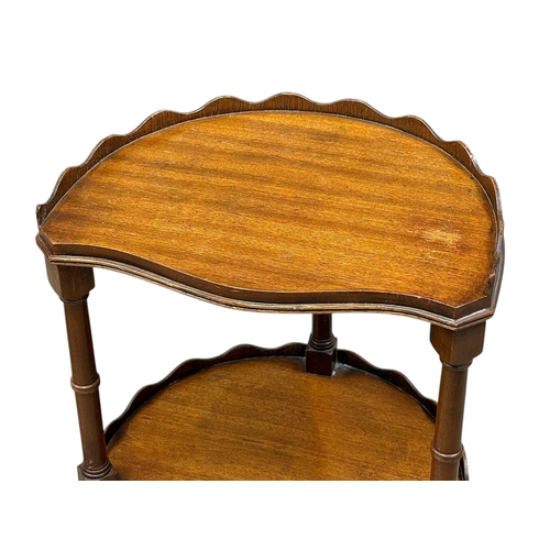 205 - A Pair of Regency Style Mahogany Two Tier Side Tables. 38x34x70cm.