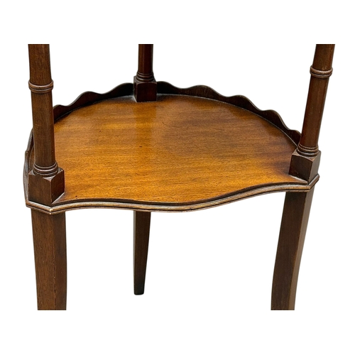 205 - A Pair of Regency Style Mahogany Two Tier Side Tables. 38x34x70cm.