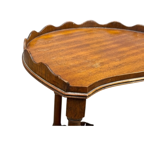 205 - A Pair of Regency Style Mahogany Two Tier Side Tables. 38x34x70cm.