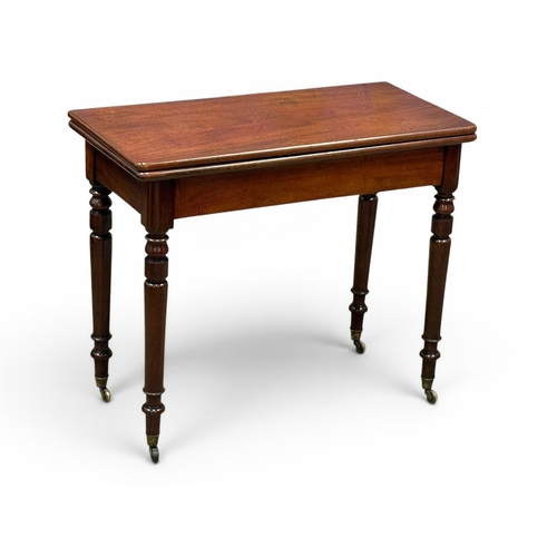 206 - A Victorian Mahogany Turnover Tea Table. C.1850-60, Mid 19th Century.