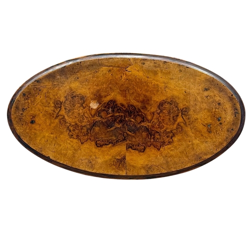 214 - A Victorian Burr Walnut Side Table. C.1860, 19th Century. 90x48.5x73cm.