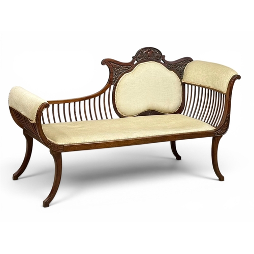 215 - An Edwardian Mahogany Framed Parlour Sofa. C.1905. 160cm.