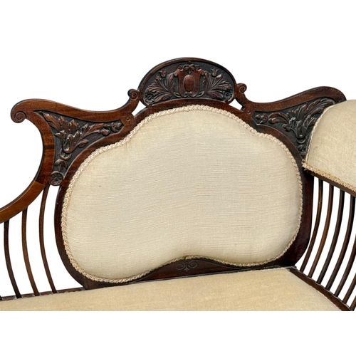 215 - An Edwardian Mahogany Framed Parlour Sofa. C.1905. 160cm.