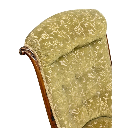 233 - A Quality Victorian Rosewood Framed Roll Back Ladies Chair. C.1850, Mid 19th Century.