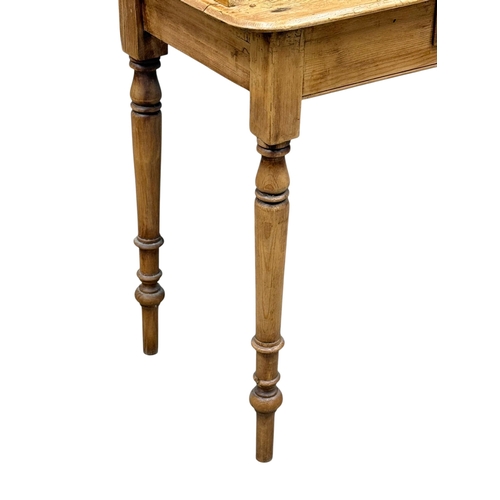 248 - A Victorian Pine Gallery Back Side Table. Late 19th Century. 96x45x86cm.