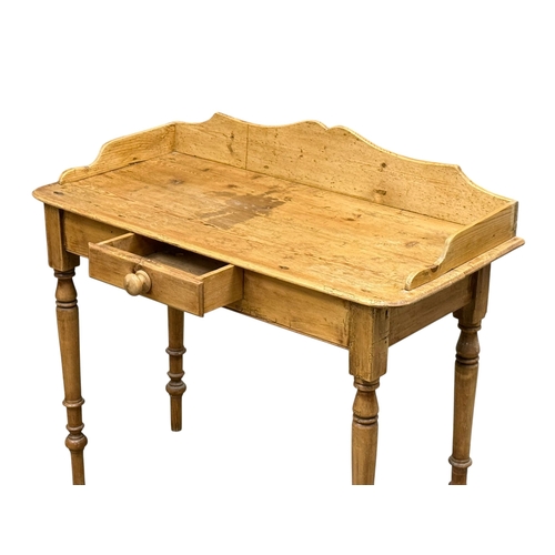 248 - A Victorian Pine Gallery Back Side Table. Late 19th Century. 96x45x86cm.