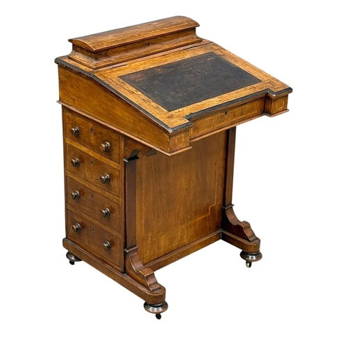 250 - A Victorian Inlaid Walnut Davenport Desk. C.1870, 19th Century. 53x53x81cm.