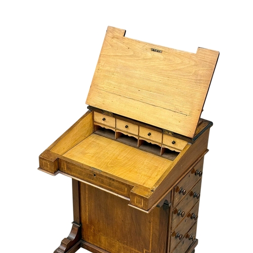250 - A Victorian Inlaid Walnut Davenport Desk. C.1870, 19th Century. 53x53x81cm.