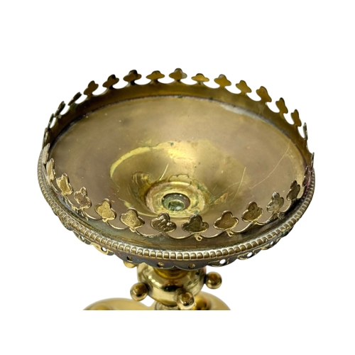 263 - Victorian Brass Candlesticks and Base. Late 19th Century.