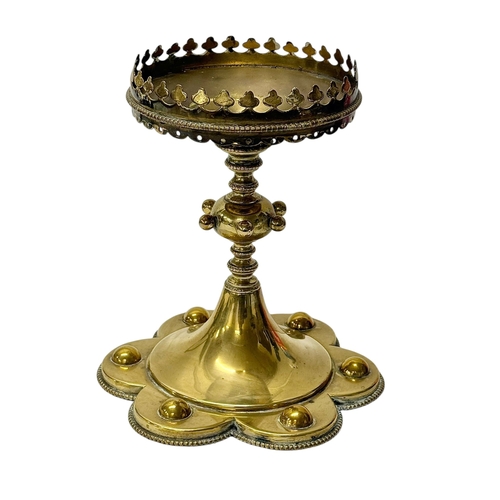 263 - Victorian Brass Candlesticks and Base. Late 19th Century.