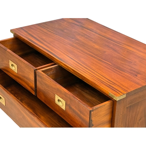 274 - A Campaign Style Mahogany and Brass Bound Coffee Table Chest. 100.5x56.5x51cm.