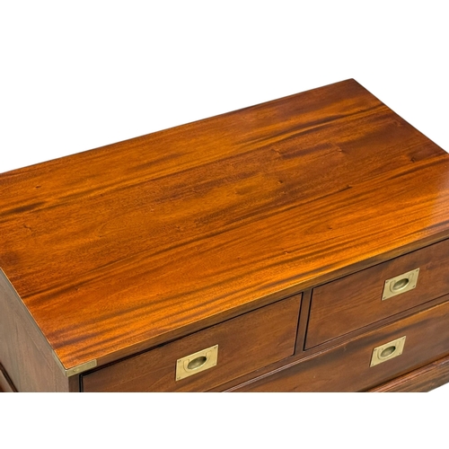 274 - A Campaign Style Mahogany and Brass Bound Coffee Table Chest. 100.5x56.5x51cm.