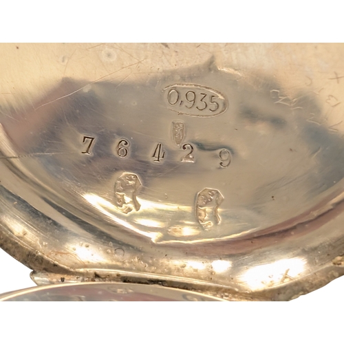 652 - A 935 Silver Pocket Watch on Silver Chain