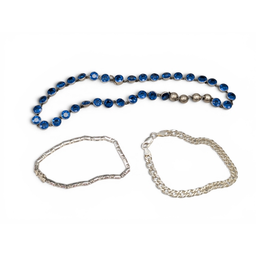 662 - Silver Necklace & 2 Silver Bracelets