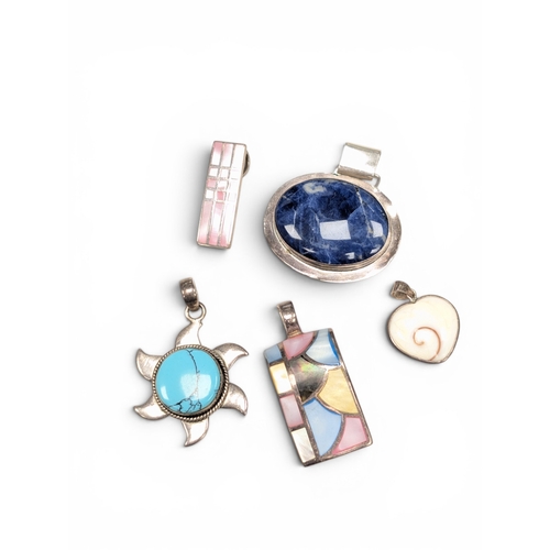 666 - 5 Large Silver Pendants