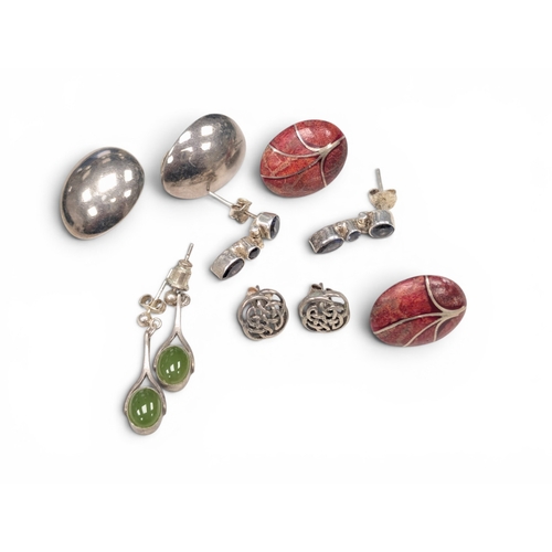 696 - 5 Pairs of Silver Earrings