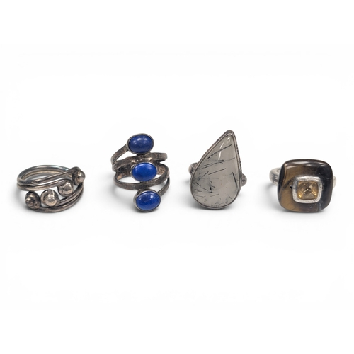 704 - 4 Large Silver Rings