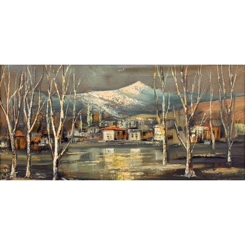175 - An Autumn Glow Oil on Canvas. C.1960-70. 60.5x30.5cm. Frame 74.5x44cm.