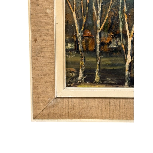 175 - An Autumn Glow Oil on Canvas. C.1960-70. 60.5x30.5cm. Frame 74.5x44cm.