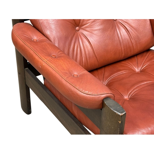 177 - A Norwegian Leather “Amigo” Armchair by Ekorness.