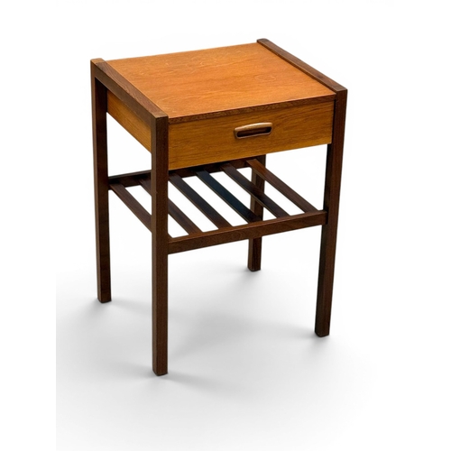 178 - A Teak Single Drawer End Table by Myer. C.1960-70. 44x38x6cm.