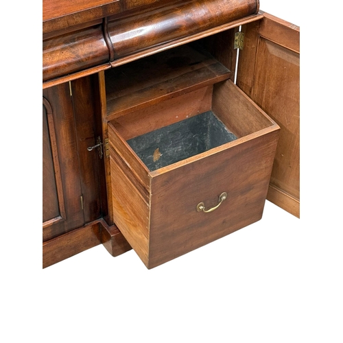 193 - A Victorian Mahogany Sideboard. C.1860-70, 19th Century. Three drawers over three panels doors and f... 