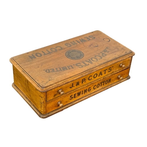 An early 20th century Coats Sewing Cotton tabletop chest. J&P. Coats LTD. 55x30x16cm