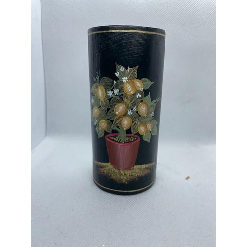 61 - A wooden painted vase