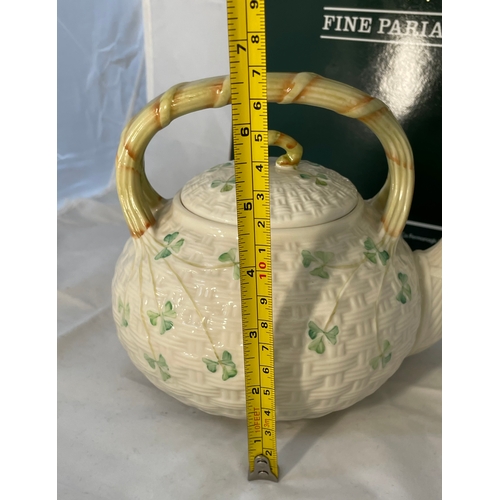 53 - An Irish Belleek  Shamrock Teapot