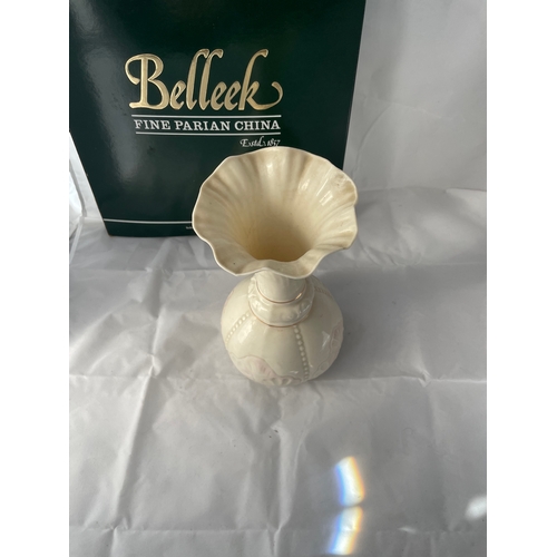 11 - Irish Belleek Trumpet-Shaped Vase