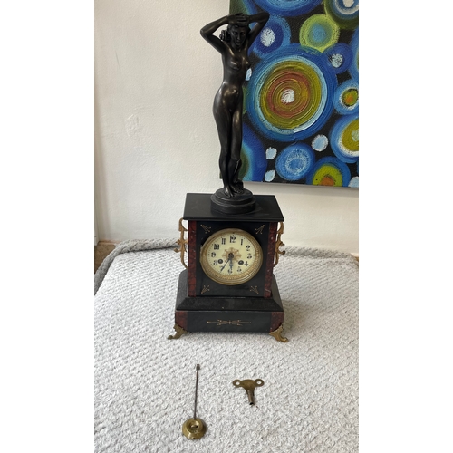 85 - French nude lady mantle clock