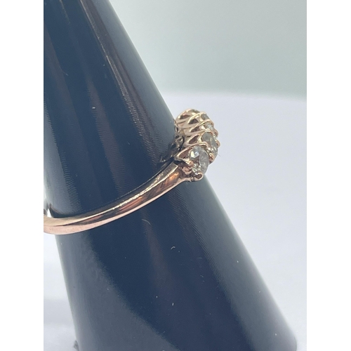 27 - 9ct rose gold 5 stone diamond ring