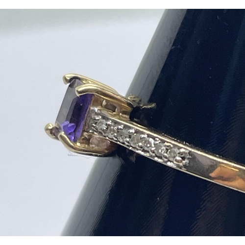 37 - 10ct amethyst & diamond ring