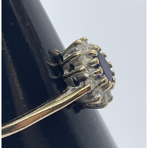 63 - 9ct amethyst & cz ring