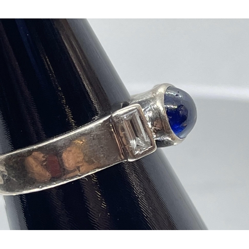 91 - 18ct sapphire & diamond ring