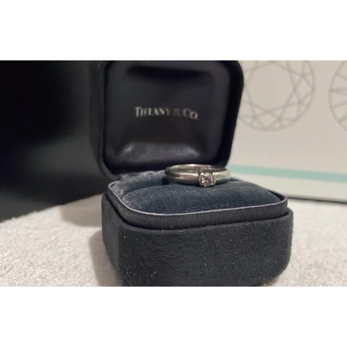 130 - Tiffany & Co Etoile Solitaire Platinum Diamond ring