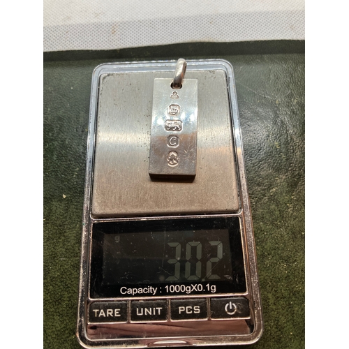 133 - Silver Ingot pendant