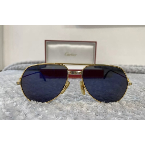 132 - Cartier Vendome Gold Plated Sunglasses.