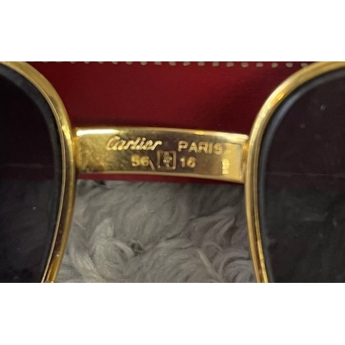 132 - Cartier Vendome Gold Plated Sunglasses.