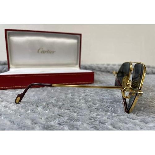 132 - Cartier Vendome Gold Plated Sunglasses.