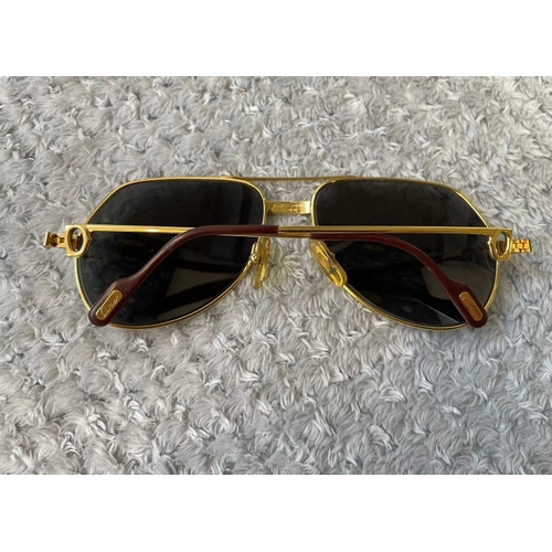 132 - Cartier Vendome Gold Plated Sunglasses.