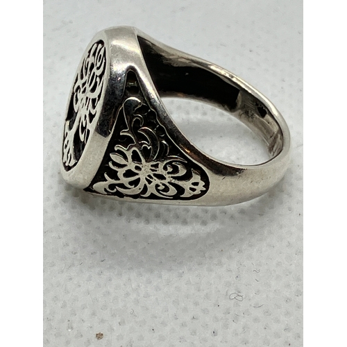 135 - Silver tree of life ring